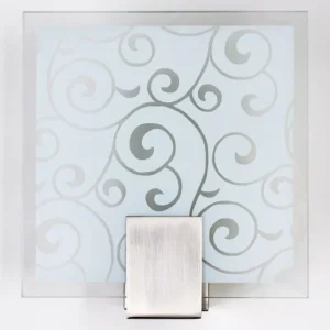hofstein Applique murale carrée Acier inoxydable, Blanc, 1 lumière* Lampes En Verre