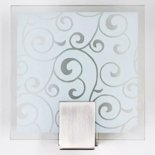 hofstein Applique murale carrée Acier inoxydable, Blanc, 1 lumière* Lampes En Verre