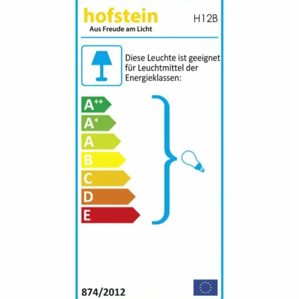 hofstein Applique murale carrée Acier inoxydable, Blanc, 1 lumière* Lampes En Verre