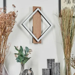 hofstein Applique murale Cascade LED Brun, Couleur bois, Noir, 1 lumière* Lampes Modernes