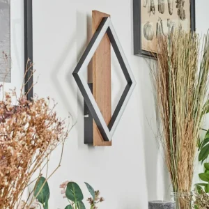 hofstein Applique murale Cascade LED Brun, Couleur bois, Noir, 1 lumière* Lampes Modernes