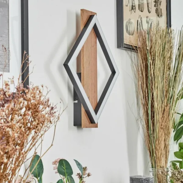 hofstein Applique murale Cascade LED Brun, Couleur bois, Noir, 1 lumière* Lampes Modernes
