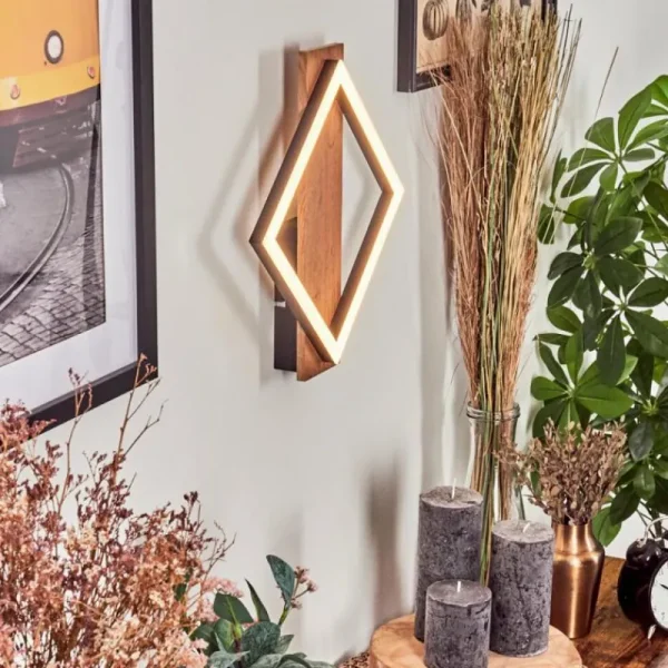 hofstein Applique murale Cascade LED Brun, Couleur bois, Noir, 1 lumière* Lampes Modernes
