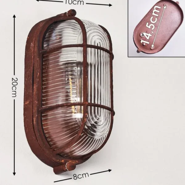 hofstein Applique murale Catawba Rouille, 1 lumière* Lampes En Verre