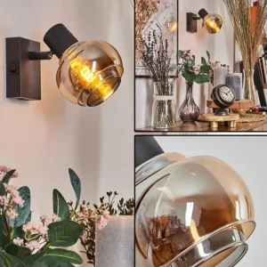hofstein Applique murale Cevio Noir, 1 lumière* Lampes Modernes