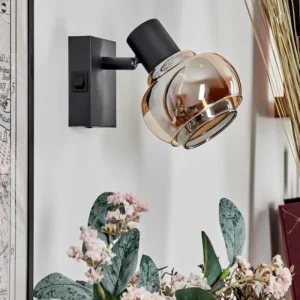hofstein Applique murale Cevio Noir, 1 lumière* Lampes Modernes