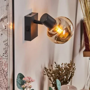 hofstein Applique murale Cevio Noir, 1 lumière* Lampes Modernes