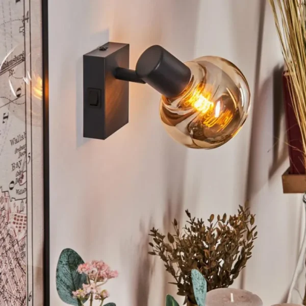 hofstein Applique murale Cevio Noir, 1 lumière* Lampes Modernes