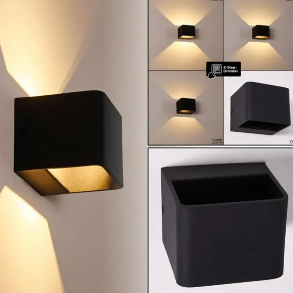 hofstein Applique murale Chuitna LED Noir, 1 lumière* Lampes Modernes