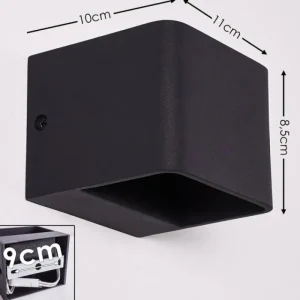 hofstein Applique murale Chuitna LED Noir, 1 lumière* Lampes Modernes