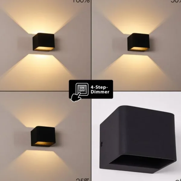 hofstein Applique murale Chuitna LED Noir, 1 lumière* Lampes Modernes