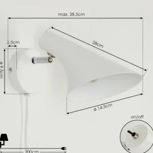 hofstein Applique murale Corralcay Chrome, Blanc, 1 lumière* Lampes Modernes