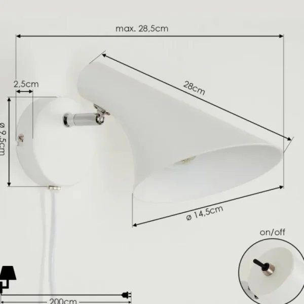 hofstein Applique murale Corralcay Chrome, Blanc, 1 lumière* Lampes Modernes