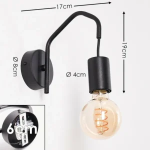 hofstein Applique murale Cuyama Noir, 1 lumière* Lampes Modernes