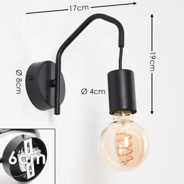 hofstein Applique murale Cuyama Noir, 1 lumière* Lampes Modernes