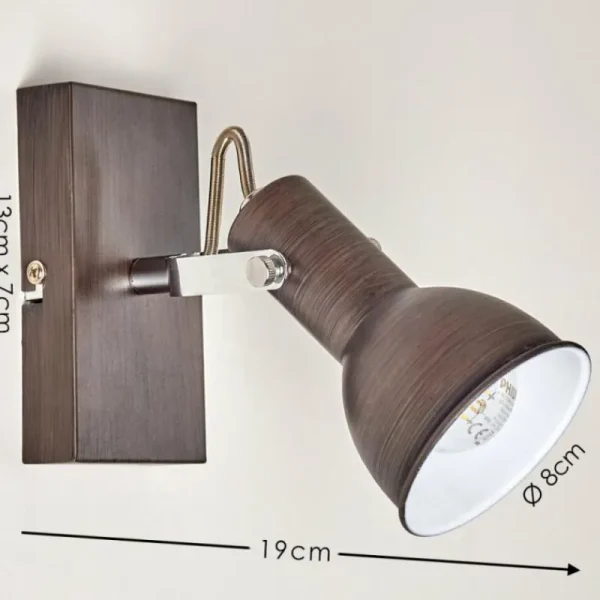 hofstein Applique murale Danikon Brun, Chrome, 1 lumière* Lampes Modernes