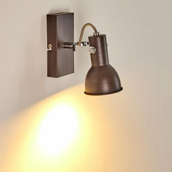 hofstein Applique murale Danikon Brun, Chrome, 1 lumière* Lampes Modernes