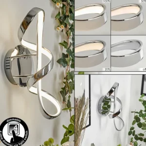 hofstein Applique murale Dauntey LED Chrome, Blanc, 1 lumière* Lampes Modernes