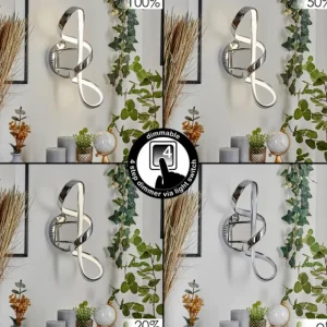 hofstein Applique murale Dauntey LED Chrome, Blanc, 1 lumière* Lampes Modernes