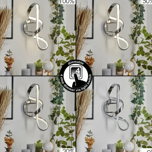 hofstein Applique murale Dauntey LED Chrome, Blanc, 1 lumière* Lampes Modernes