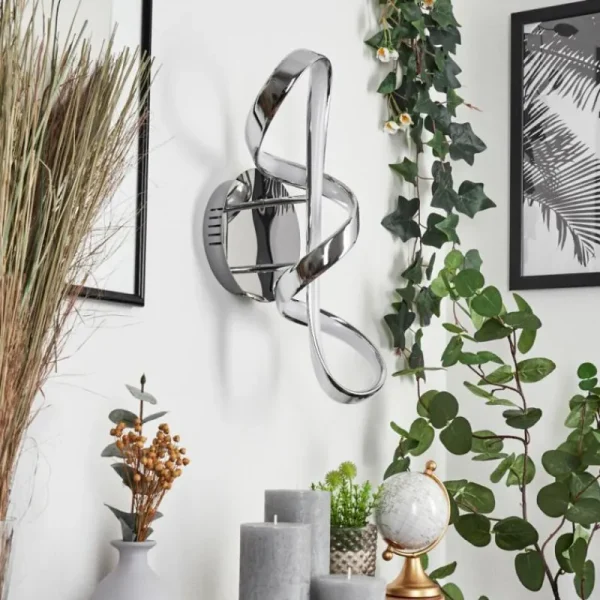 hofstein Applique murale Dauntey LED Chrome, Blanc, 1 lumière* Lampes Modernes