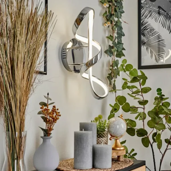hofstein Applique murale Dauntey LED Chrome, Blanc, 1 lumière* Lampes Modernes
