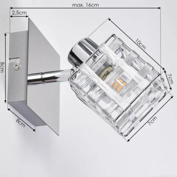 hofstein Applique murale Desrue Chrome, Argenté, 1 lumière* Lampes Modernes