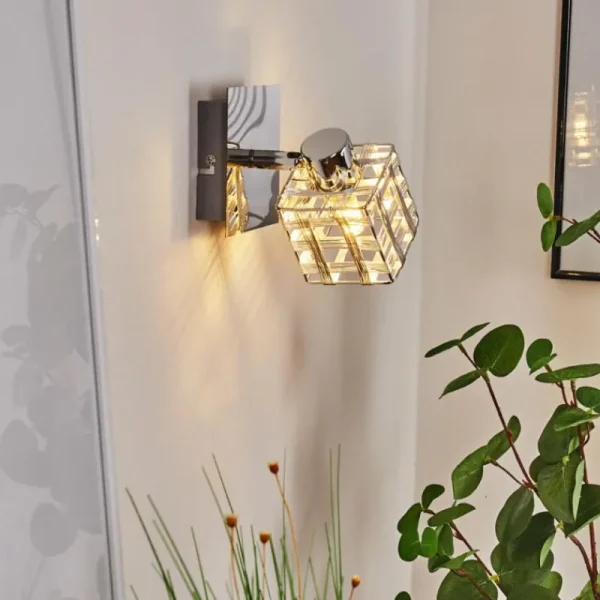 hofstein Applique murale Desrue Chrome, Argenté, 1 lumière* Lampes Modernes