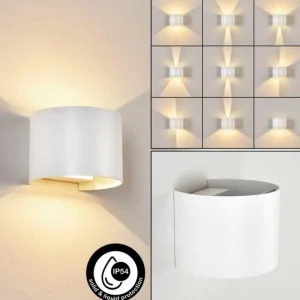 hofstein Applique murale d'extérieur Tamarin LED Blanc, 2 lumières* Lampes Modernes