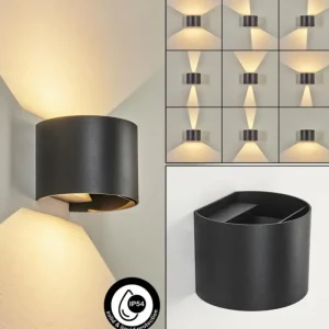 hofstein Applique murale d'extérieur Tamarin LED Noir, 2 lumières* Lampes Modernes