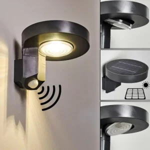 hofstein Applique murale d'extérieur Townsville LED Noir, 1 lumière, Détecteur de mouvement* Lampes Modernes
