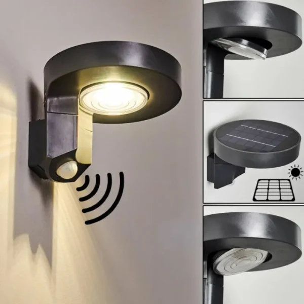 hofstein Applique murale d'extérieur Townsville LED Noir, 1 lumière, Détecteur de mouvement* Lampes Modernes