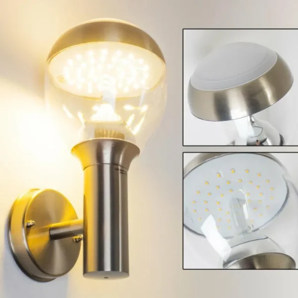 hofstein Applique murale d'extérieur CORDOVA LED Acier inoxydable, 1 lumière* Lampes Modernes