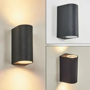 hofstein Applique murale d'extérieur Skaabu Noir, Blanc, 2 lumières* Lampes Modernes