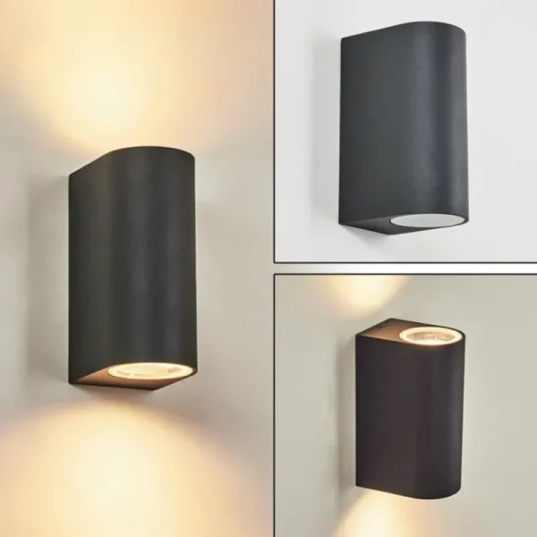 hofstein Applique murale d'extérieur Skaabu Noir, Blanc, 2 lumières* Lampes Modernes