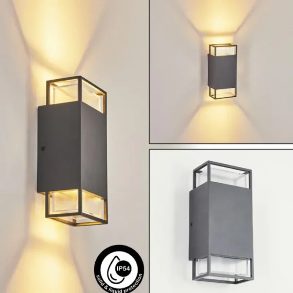 hofstein Applique murale d'extérieur Ramalhal Anthracite, 2 lumières* Lampes Modernes