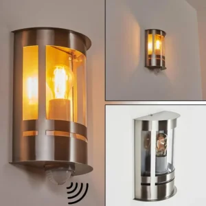 hofstein Applique murale d'extérieur Lauvdal Acier inoxydable, 1 lumière, Détecteur de mouvement* Lampes Modernes