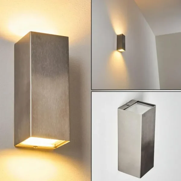 hofstein Applique murale d'extérieur Bogachiel LED Acier brossé, 1 lumière* Lampes Modernes