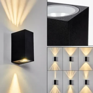 hofstein Applique murale d'extérieur Komoren LED Noir, 2 lumières* Lampes Modernes
