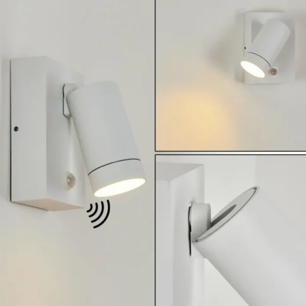 hofstein Applique murale d'extérieur Hakamken Blanc, 1 lumière, Détecteur de mouvement* Lampes Modernes
