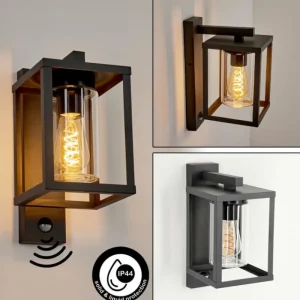 hofstein Applique murale d'extérieur Parkkola Anthracite, 1 lumière, Détecteur de mouvement* Lampes Modernes