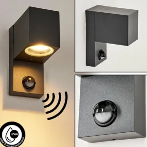 hofstein Applique murale d'extérieur Kingstown Anthracite, Transparent, 1 lumière, Détecteur de mouvement* Lampes Modernes