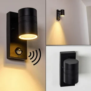 hofstein Applique murale d'extérieur Froslev LED Noir, 1 lumière, Détecteur de mouvement* Lampes Modernes