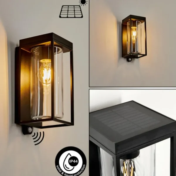 hofstein Applique murale d'extérieur Palanga LED Noir, 1 lumière, Détecteur de mouvement* Lampes Modernes