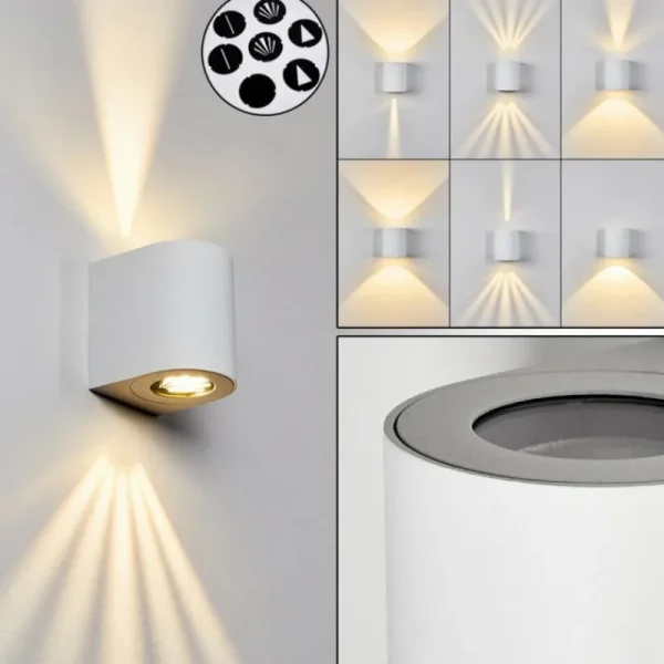 hofstein Applique murale d'extérieur Mora LED Blanc, 2 lumières* Lampes Modernes