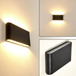 hofstein Applique murale d'extérieur Marsh LED Noir, 2 lumières* Lampes Modernes