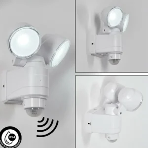 hofstein Applique murale d'extérieur Anyarhwi LED Blanc, 2 lumières, Détecteur de mouvement* Lampes Modernes