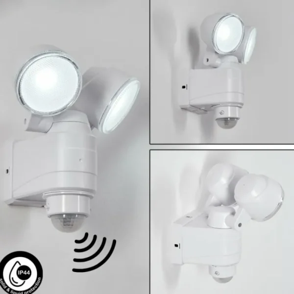 hofstein Applique murale d'extérieur Anyarhwi LED Blanc, 2 lumières, Détecteur de mouvement* Lampes Modernes