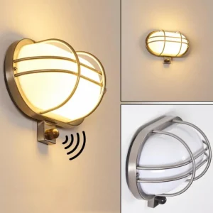 hofstein Applique murale d'extérieur Belmopan Acier inoxydable, 1 lumière, Détecteur de mouvement* Lampes Modernes