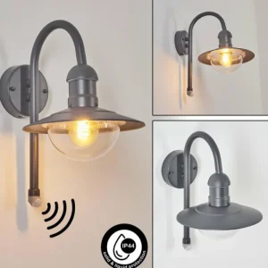 hofstein Applique murale d'extérieur Elima Anthracite, 1 lumière, Détecteur de mouvement* Lampes Modernes